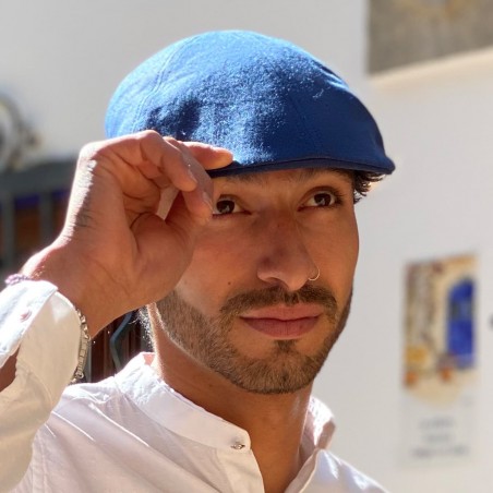 Casquette à visière plate pour hommes, bleu marine - Peaky Blinders - Raceu Hats