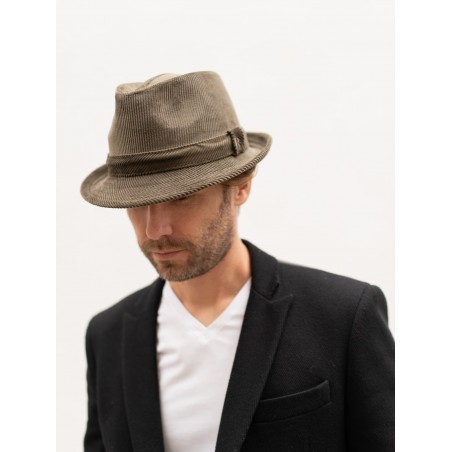 Chapeau à bord court en velours côtelé pour homme, couleur Olive - JURI - Raceu Hats