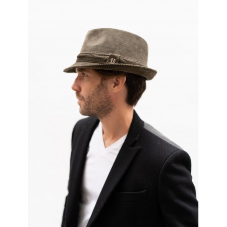 Juri Corduroy Trilbly Olive for Men - Short Brim - Raceu Hats