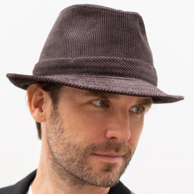 Chapeau à bord court en velours côtelé pour homme, couleur marron - JURI - Raceu Hats