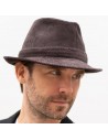 Chapéu de bombazina de bordo curto masculino em castanho - JURI - Raceu Hats