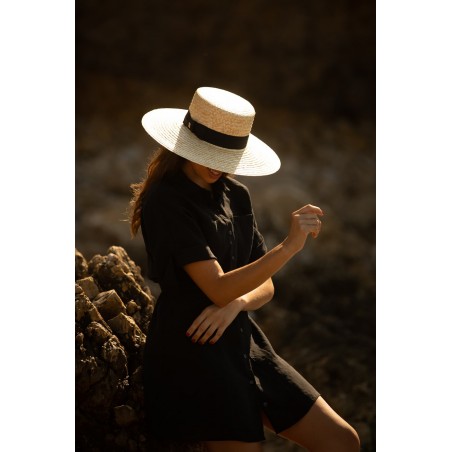 Chapeau de paille Saint Tropez - Canotier à larges bords - Chapeau d'été - Raceu Hats
