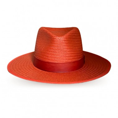 Sombrero de Paja Florida Coral - Estilo Fedora - Raceu Hats