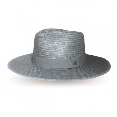 Sombrero de Paja Florida Gris - Estilo Fedora - Raceu Hats