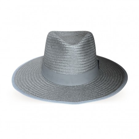 Sombrero de Paja Florida Gris - Estilo Fedora - Raceu Hats