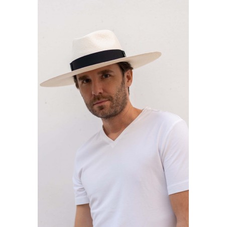 White Eva Wide Brim Panama Hat - Mens Panama Hats - Raceu Hats