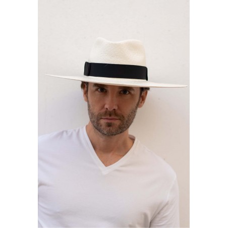 White Eva Wide Brim Panama Hat - Mens Panama Hats - Raceu Hats