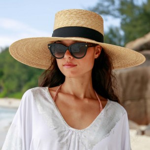 Gysad Sombrero Mujer Moda Retro Sombrero Mujer Verano Estilo francés Sombrero Paja Mujer Transpirable y Comodo Sombrero Mujer Playa Elegante y Encantador Sombrero para el Sol Mujer 