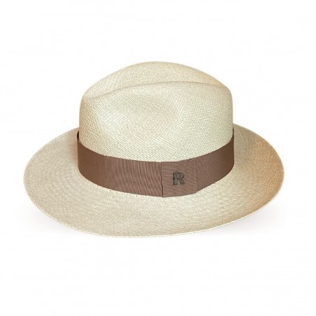 Panama Hat Classic Design in Natural Color with Brown Band for