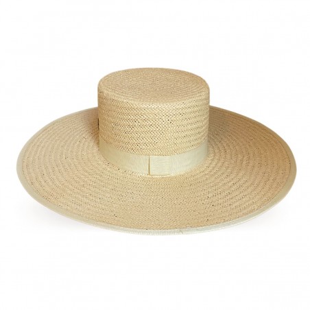 Sombrero Canotier Mujer de Ala Ancha color Natural - Paraíso - Raceu Hats