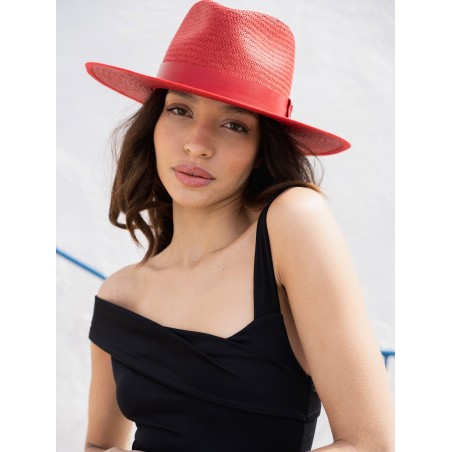 Straw Hat Florida Red - Fedora Style - Raceu Hats