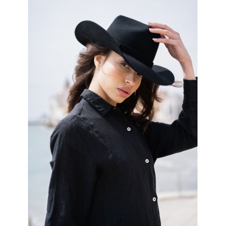 Sombrero Dallas Cowboy Negro - Hecho en Fieltro de Lana - Raceu Hats