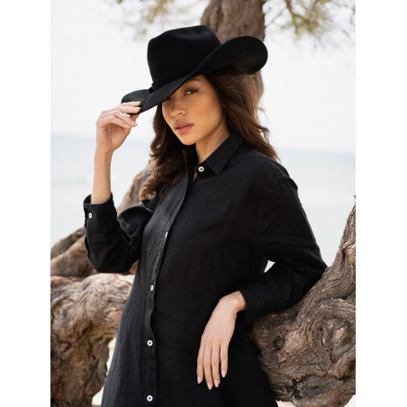 Dallas Cowboy Hat Black - Wool Felt - Raceu Hats