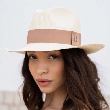 Cappello Panama Donna Cuenca Naturale con nastro marrone - Cappello Panama - Cappello Panama - Raceu Hats
