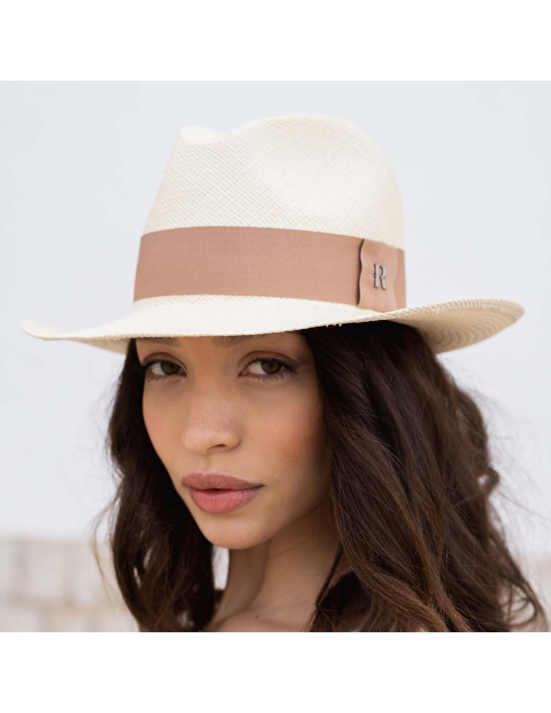petróleo trabajo duro Fuera de servicio Sombrero Mujer Panamá Original en Color Natural y Cinta Marrón - Raceu Hats