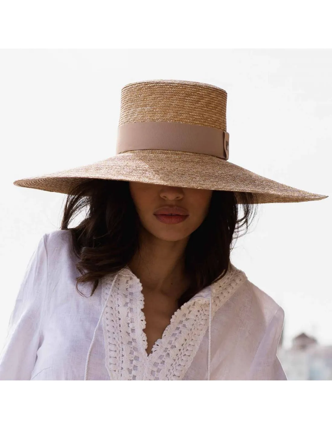 Fashion Large Brim Hat Canotier - Ideal for Wedding Looks - Raceu Hats