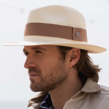 Panama Hat Classic Design in Natural Color with Brown Band for Men - Raceu Hats