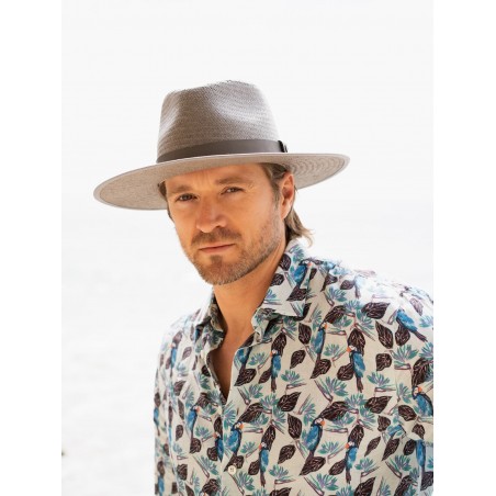 Straw Hat Florida Grey - Fedora Style for Men - Raceu Hats
