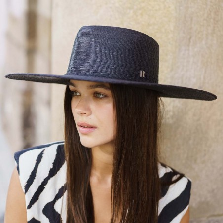 Palm Hat Wide-Brimmed in Black colour - Fedora Style - Women Hats - Raceu Hats