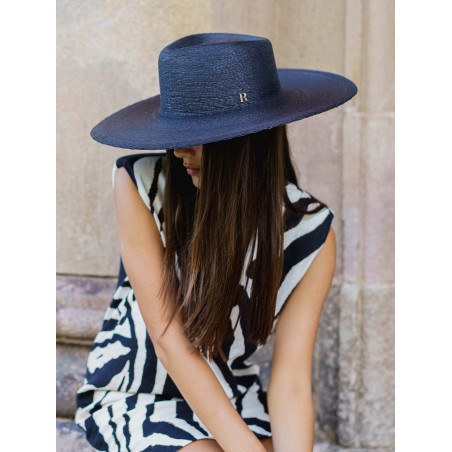 Palm Hat Wide-Brimmed in Black colour - Fedora Style - Women Hats - Raceu Hats