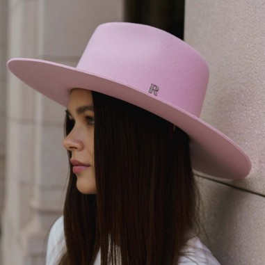 Cappello Fedora in feltro di lana rosa - Rosa Raceu Hats