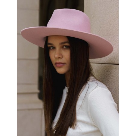 Sombrero Fedora Fieltro de Lana Color Rosa - Raceu Hats