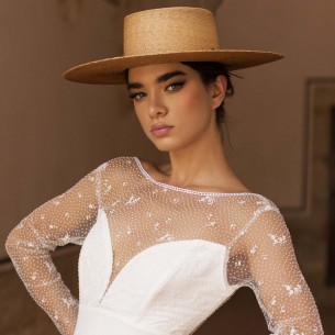 Sombreros para mujer, sombrero de cóctel nupcial blanco con flores,  sombrero de vestir para mujer, sombrero de ala ancha, sombreros de boda  para