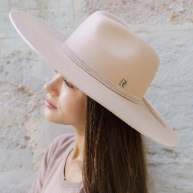 Cappuccino Hut mit breiter Krempe aus Wollfilz für Frauen - Miro