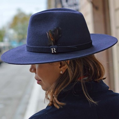 Cappello Salter Blu marino Raceu Hats - Fedora in feltro di lana