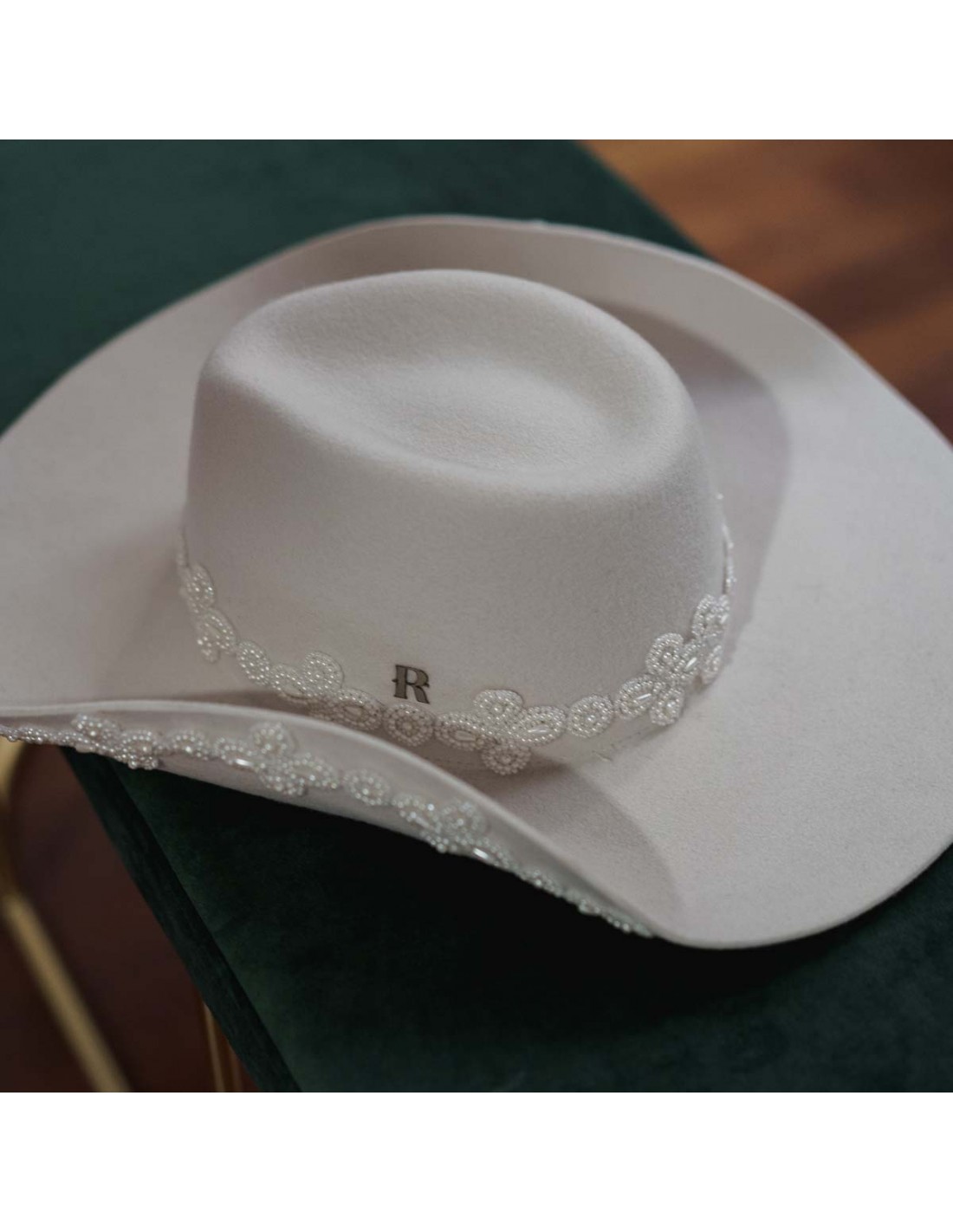 Sombrero Mujer Ala Ancha Fieltro de Blanco Roto Raceu Hats