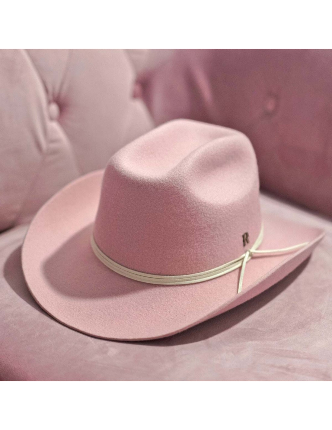 Comprar Sombrero Vaquero Rosa Mujer en Fieltro de Lana - Raceu