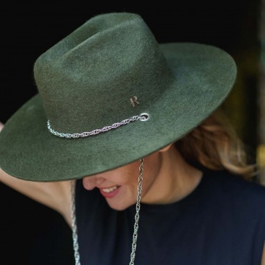 Chapeau de Cow-boy pour Femme Kaki Aspen - Chapeaux de feutre - Raceu Hats