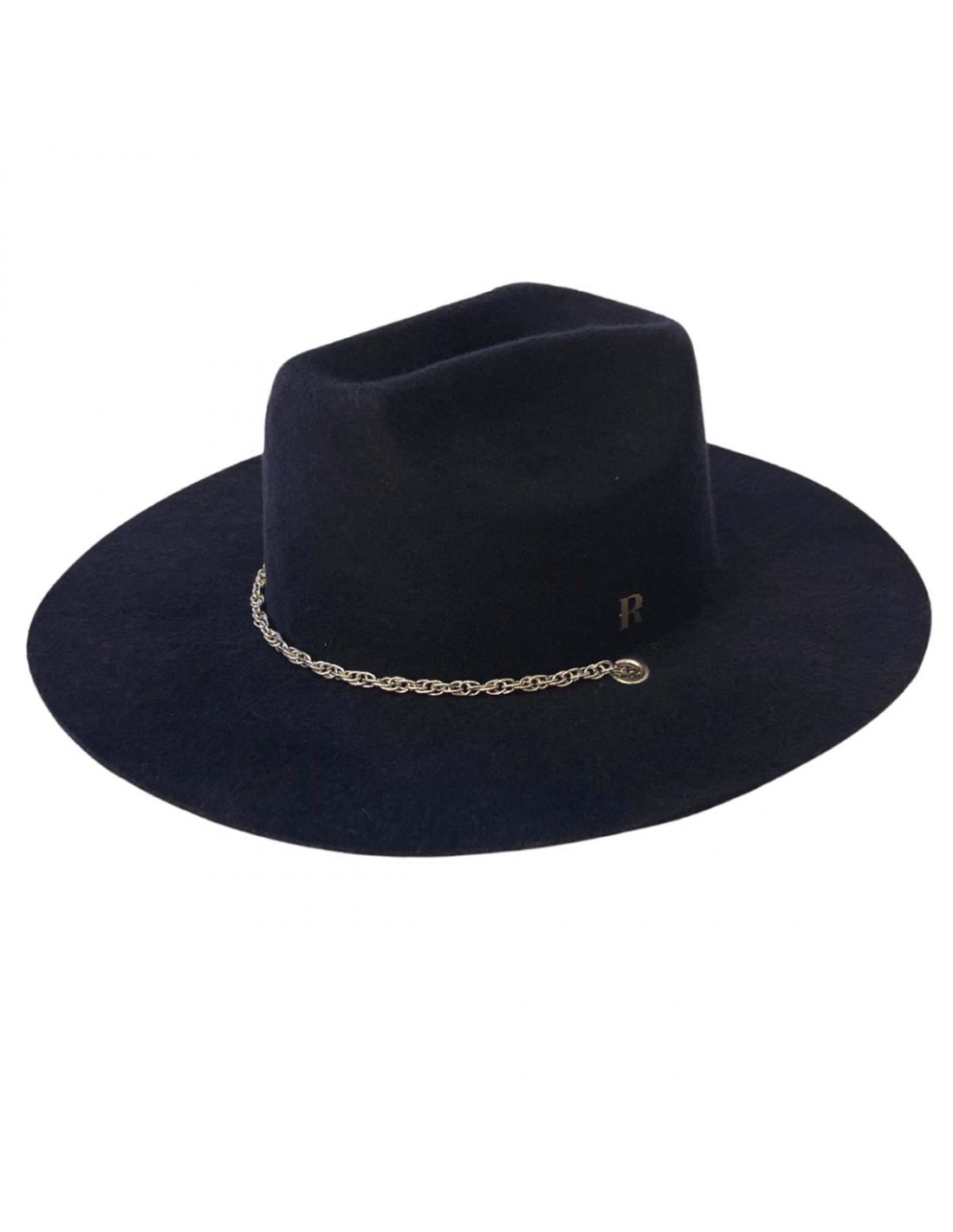 Sombrero Cowboy Mujer Azul Marino Cadena Plateada - Sombrero Vaquero Mujer