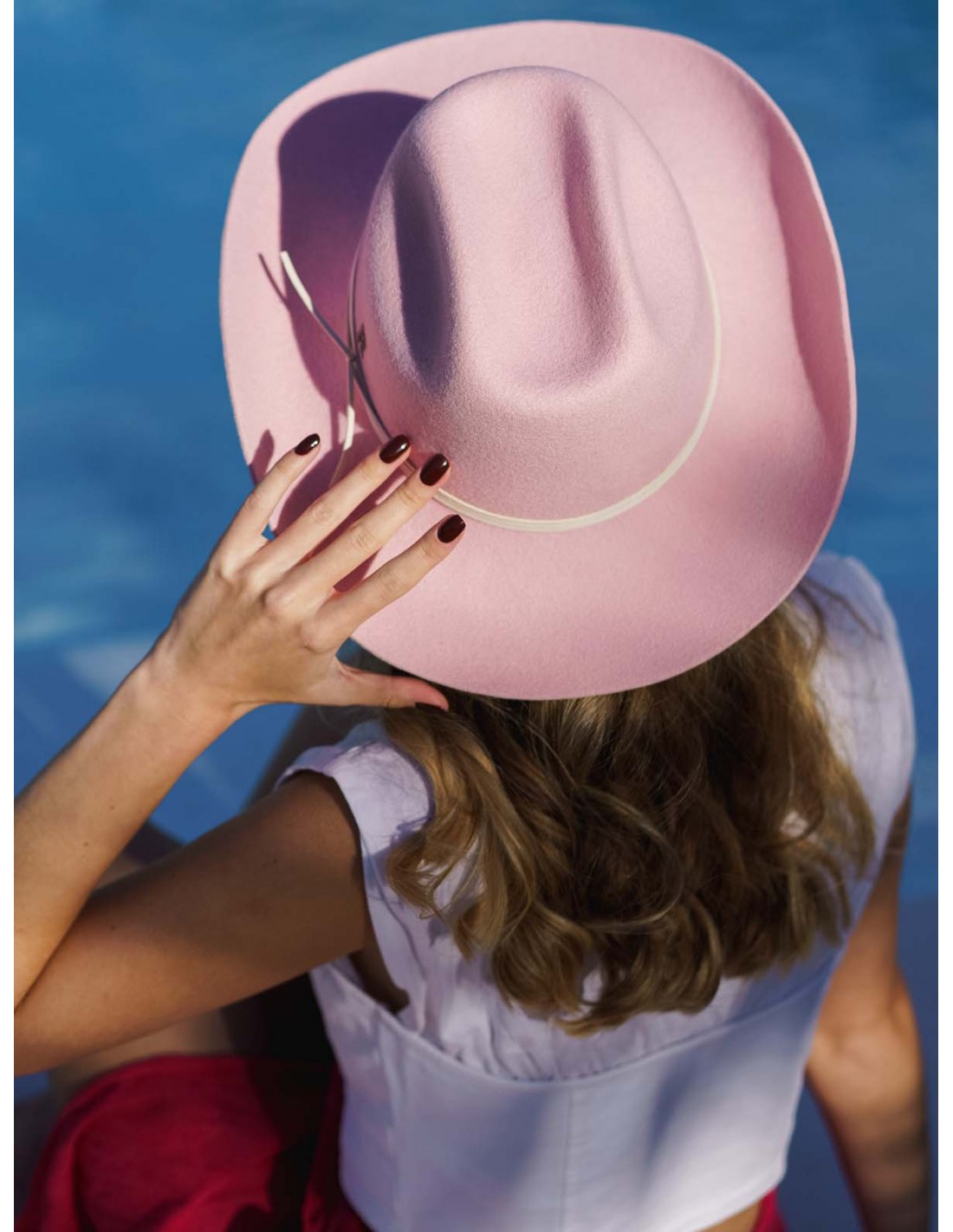 Cowboyhut aus Wollfilz für Frauen rosa kaufen - Raceu Hats