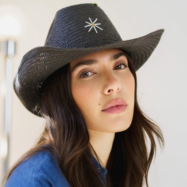 Cowboy Hat DAISY Black Ana Moya Collection
