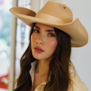 Chapéu de Cowboy de feltro de lã de aba larga NEWMAN Ana Moya Collection