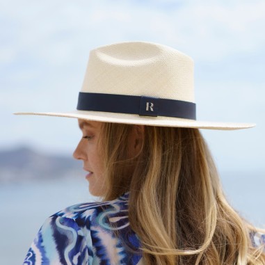 Cappello Panama da donna colore naturale con fascia in pelle SOHO Raceu Hats