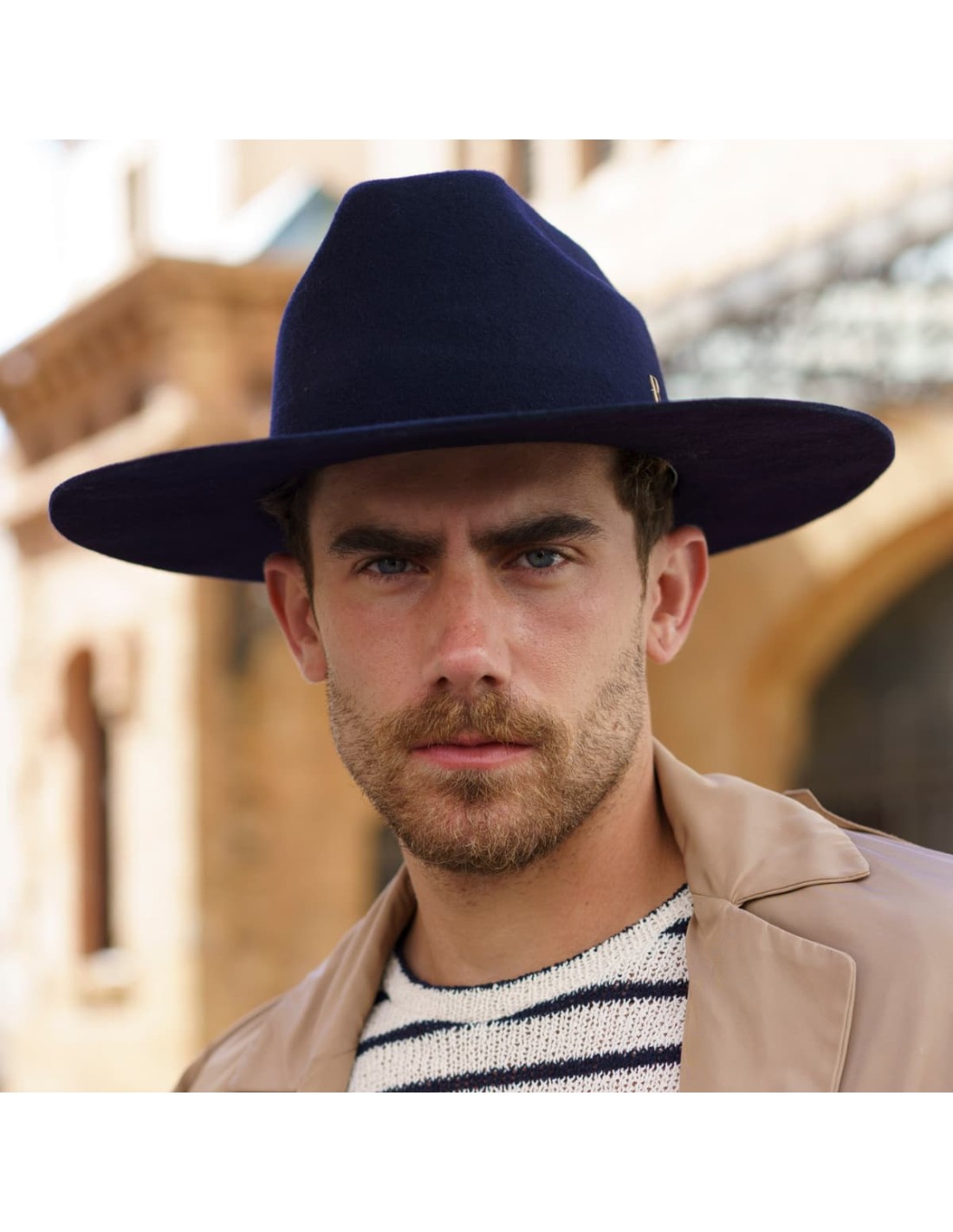 Chapeau de Cowboy Bleu Marine - 100% Laine Rigide - Fabriqué en Espagne