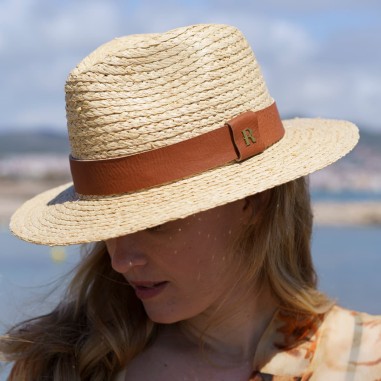 Women's Fedora Hat with Short Brim and Brown Fur Ribbon CHICAGO