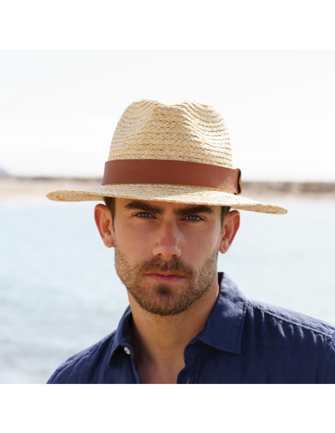 Sombrero Hombre Ala Corta: Descubre la Elegancia en 1 Click |100% Rafia Natural