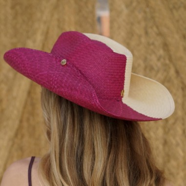 Cappello Panama Cowboy Bicolore Naturale/Mauwe Raceu Hats