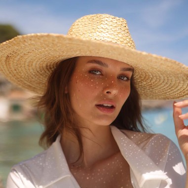 Hut aus 100% Weizenstroh mit breiter Krempe: Sonnenschutz und Eleganz - Raceu Hats