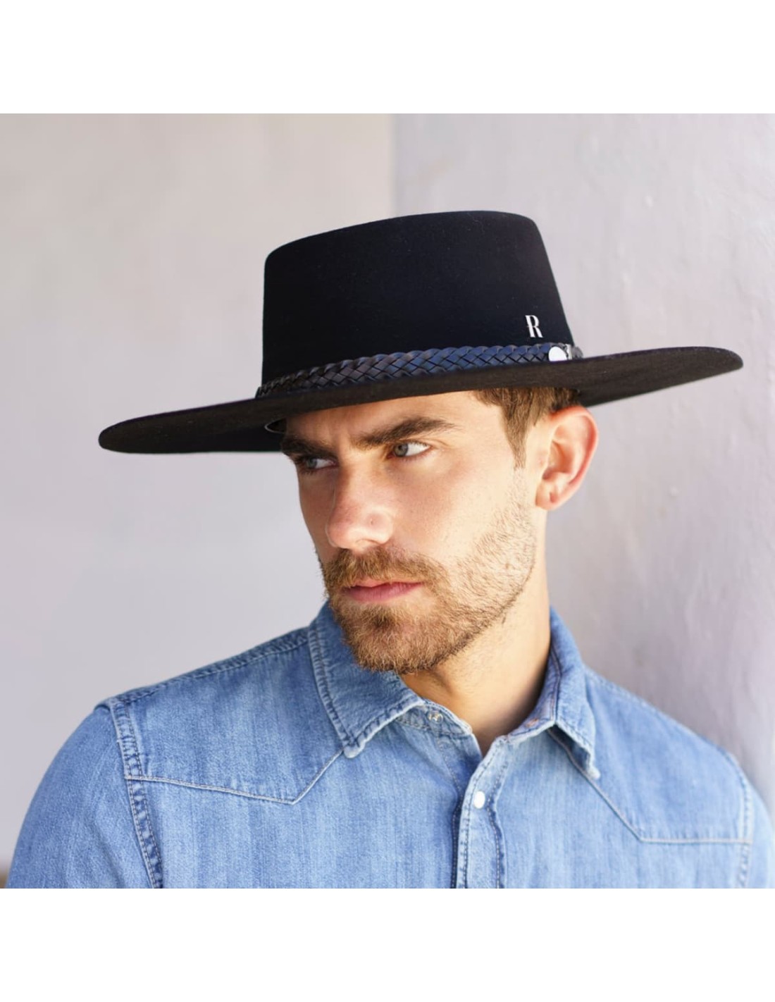 Your Men's Canotier Style Hat: 100% Elegance and Quality in Stiff Wool,  Made in Spain