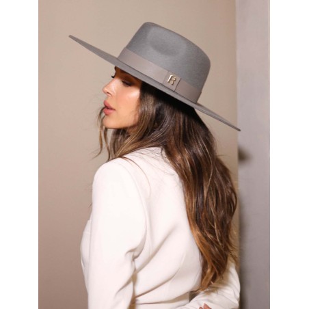 Sombrero Fedora Mujer: Elegancia y Estilo en 100% Fieltro de Lana Gris