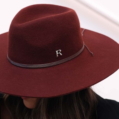 Fedora-Stil Hut mit Breiter Krempe in Einzigartiger Terrakotta-Farbe, Hergestellt aus 100% Wollfilz - Raceu Hats