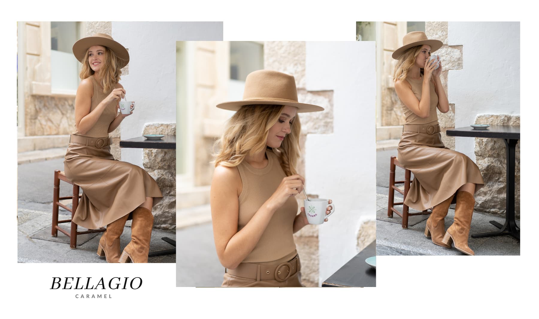 Sombrero Fedora Fieltro de Lana Caramelo - Bellagio