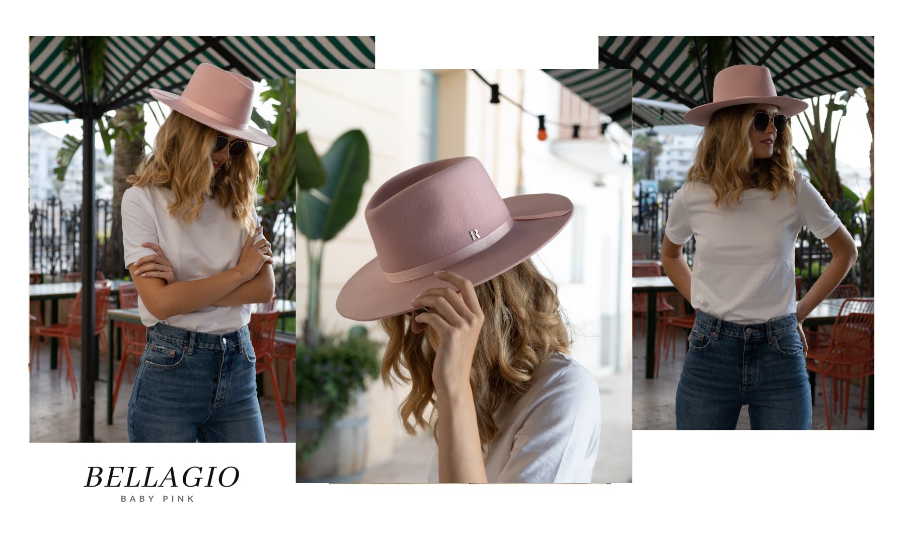 Sombrero Fedora Fieltro de Lana Rosa - Bellagio