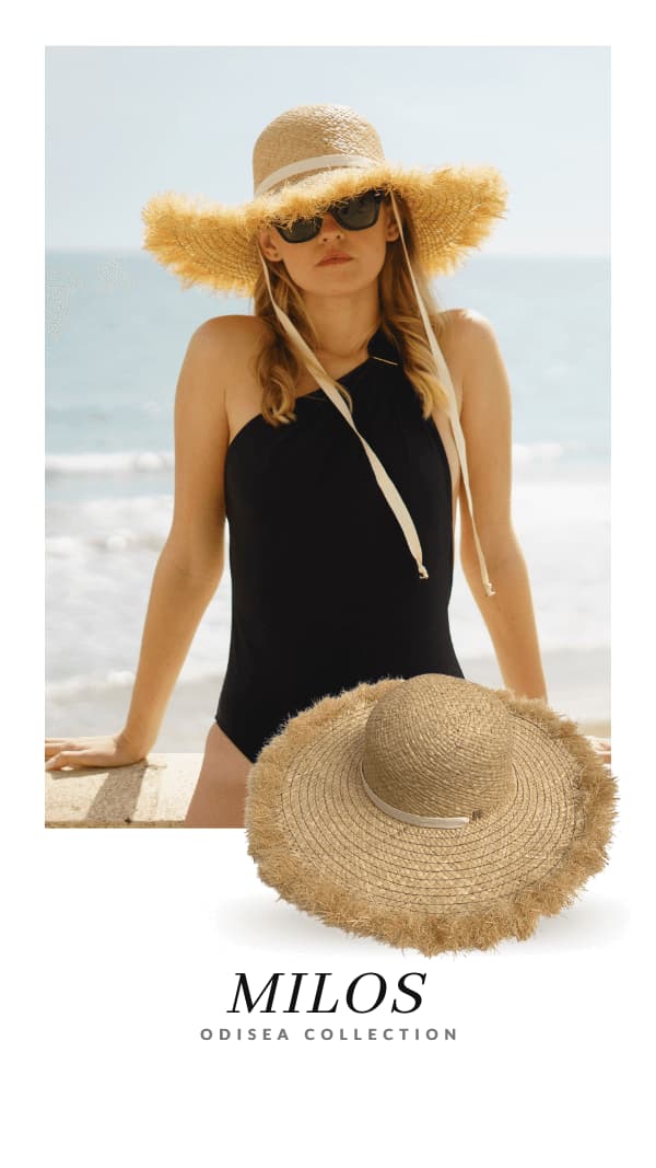 Pamela Straw Hat Natural Milos - Frayed Wide-Brimmed